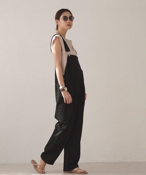 marjour(マージュール)の「TWILL SALOPETTO(サロペット/オーバーオール・レディース・ブラック・M)」の1枚目の写真