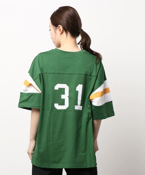 SpRay(スプレイ)の「フットボール BIG Tシャツ(Tシャツ/カットソー・レディース・オフホワイト/ブルー/グリーン/アイボリー/ボルドー/スミクロ・FREE)」の8枚目の写真