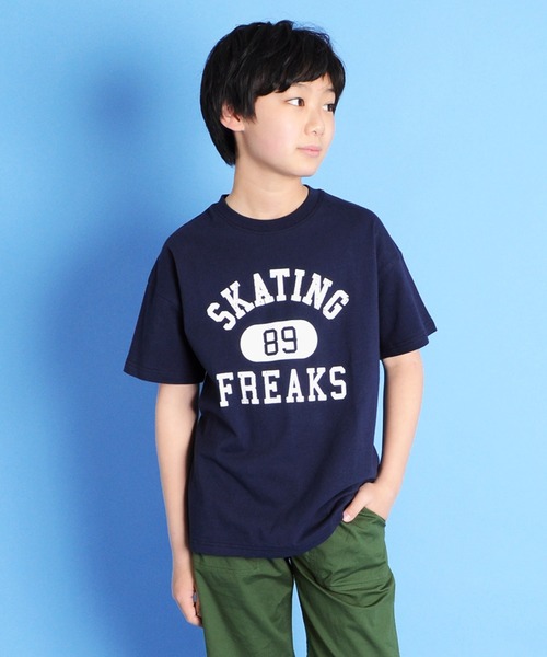 GLAZOS(グラソス)の「OE天竺・ドロップショルダーアソートカレッジ半袖Tシャツ(Tシャツ/カットソー・キッズ・ホワイト/ネイビー/グレー・130cm/140cm/150cm/160cm/170cm)」の3枚目の写真