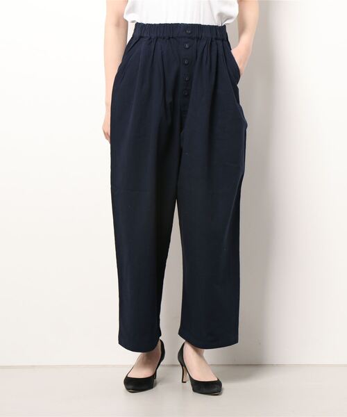 Samansa Mos2（サマンサ モスモス）の「フロントボタン8分丈ストレートパンツ（その他パンツ・レディース・ネイビー/ブラウン/ベージュ・ﾌﾘ-）」の3枚目の写真