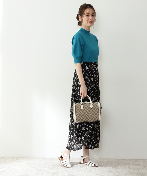 N.(N. Natural Beauty Basic)(エヌエヌナチュラルビューティーベーシック)の「◆ペイントプリントAラインスカート(スカート・レディース・グリーン系その他/ホワイト系その他/ブラック系その他・MEDIUM)」の7枚目の写真