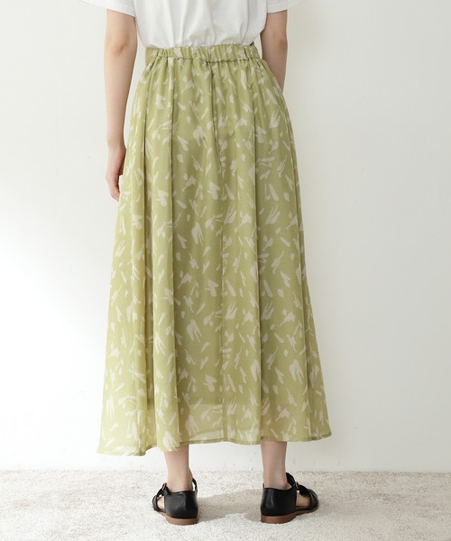 N.(N. Natural Beauty Basic)(エヌエヌナチュラルビューティーベーシック)の「◆ペイントプリントAラインスカート(スカート・レディース・グリーン系その他/ホワイト系その他/ブラック系その他・MEDIUM)」の6枚目の写真