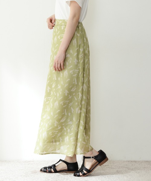 N.(N. Natural Beauty Basic)(エヌエヌナチュラルビューティーベーシック)の「◆ペイントプリントAラインスカート(スカート・レディース・グリーン系その他/ホワイト系その他/ブラック系その他・MEDIUM)」の11枚目の写真