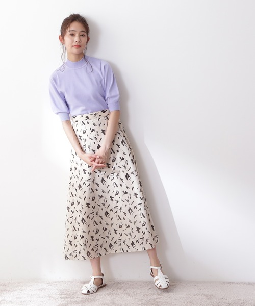 N.(N. Natural Beauty Basic)(エヌエヌナチュラルビューティーベーシック)の「◆ペイントプリントAラインスカート(スカート・レディース・グリーン系その他/ホワイト系その他/ブラック系その他・MEDIUM)」の18枚目の写真