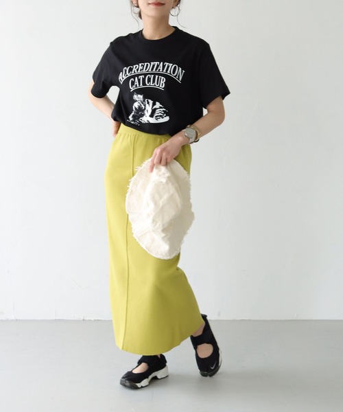 HER CLOSET（ハークローゼット）の「【shemoshelly】5.6オンス猫アニマルレトロプリントTシャツ（Tシャツ/カットソー・レディース・ホワイト/ブラック・S/M/L）」の14枚目の写真