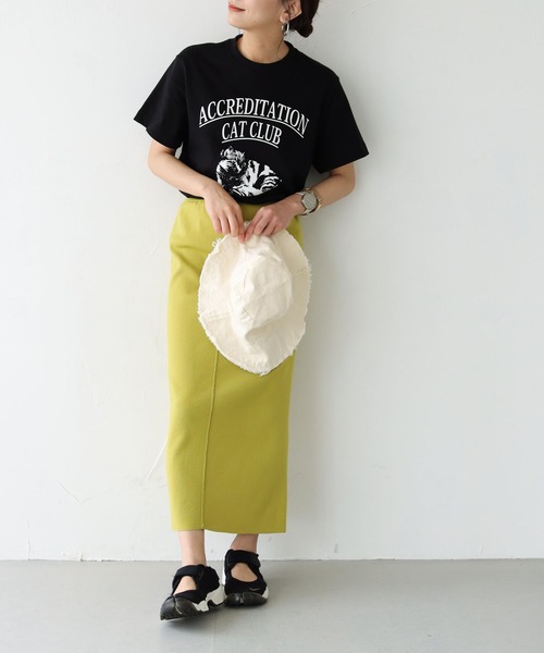 HER CLOSET（ハークローゼット）の「【shemoshelly】5.6オンス猫アニマルレトロプリントTシャツ（Tシャツ/カットソー・レディース・ホワイト/ブラック・S/M/L）」の15枚目の写真