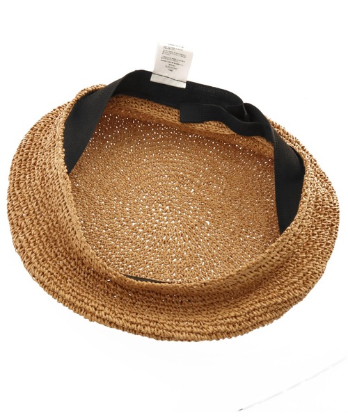 Settimissimo（セッティミッシモ）の「ペーパーコマ編みベレー帽（ハンチング/ベレー帽・レディース・キャメル/ブラック・FREE）」の5枚目の写真