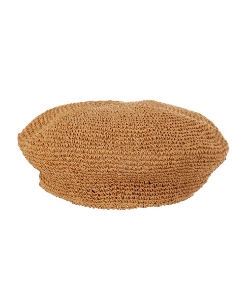 Settimissimo（セッティミッシモ）の「ペーパーコマ編みベレー帽（ハンチング/ベレー帽・レディース・キャメル/ブラック・FREE）」の3枚目の写真