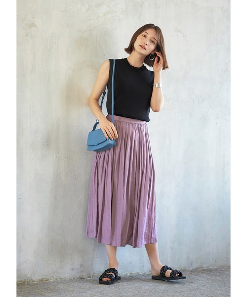 STYLE DELI（スタイルデリ）の「涼感ノースリーブニットトップス（ニット/セーター・レディース・ブラック/ネイビー/ロイヤルブルー/ピンク・MEDIUM）」の17枚目の写真