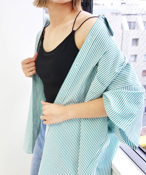 MLI'A（エムリア）の「パット付キャミソール（キャミソール・レディース・アイボリー/ブラック/グリーン・M）」の13枚目の写真