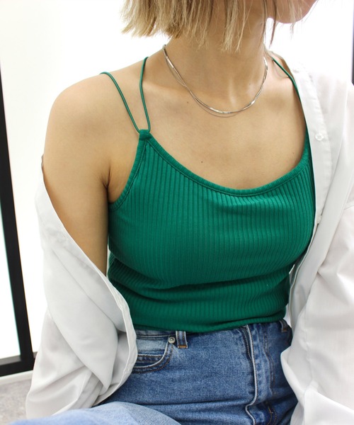 MLI'A（エムリア）の「パット付キャミソール（キャミソール・レディース・アイボリー/ブラック/グリーン・M）」の9枚目の写真