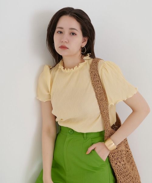 TINA：JOJUN（ティーナジョジュン）の「楊柳 バックリボントップス TINA：JOJUN（シャツ/ブラウス・レディース・ブラック/イエロー/アイボリー・M）」の3枚目の写真