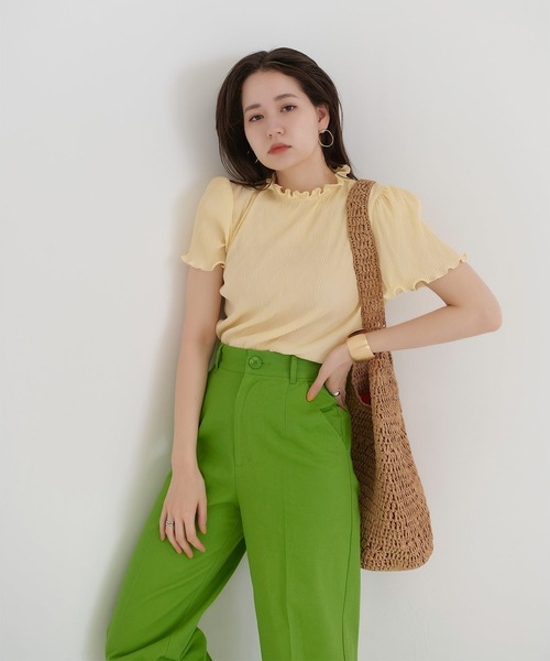 TINA：JOJUN（ティーナジョジュン）の「楊柳 バックリボントップス TINA：JOJUN（シャツ/ブラウス・レディース・ブラック/イエロー/アイボリー・M）」の4枚目の写真