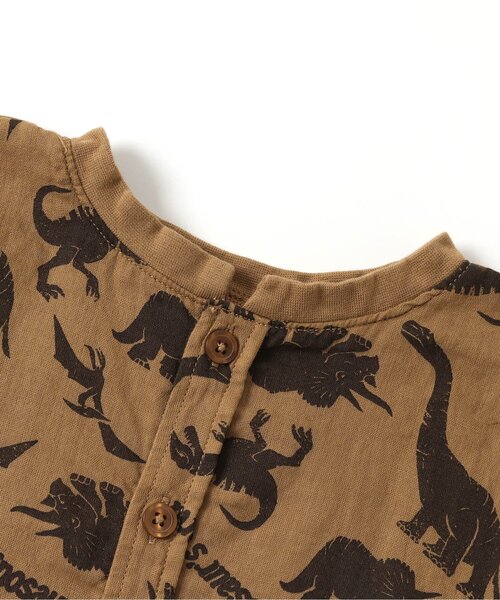 Ampersand（アンパサンド）の「版画風恐竜総柄前あきパジャマ（ルームウェア/パジャマ・キッズ・グレー/カーキ/キャメル・100/130/90/110/120/140/80）」の10枚目の写真