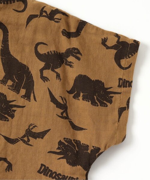 Ampersand（アンパサンド）の「版画風恐竜総柄前あきパジャマ（ルームウェア/パジャマ・キッズ・グレー/カーキ/キャメル・100/130/90/110/120/140/80）」の11枚目の写真