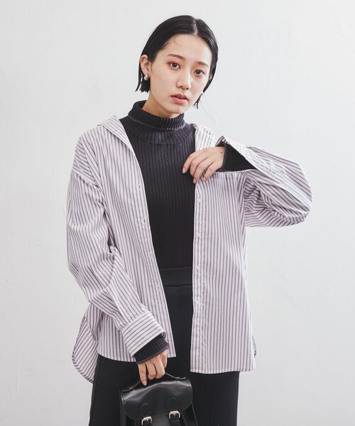 coen（コーエン）の「コットンブレンドバンドカラーシャツ#（シャツ/ブラウス・レディース・オフホワイト/ケリー/コバルトブルー/オレンジ/ブラウン/パープル/その他・M/L）」の20枚目の写真