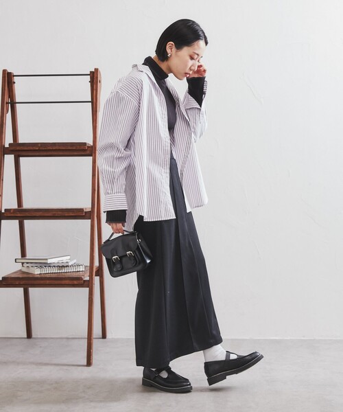 coen（コーエン）の「コットンブレンドバンドカラーシャツ#（シャツ/ブラウス・レディース・オフホワイト/ケリー/コバルトブルー/オレンジ/ブラウン/パープル/その他・M/L）」の12枚目の写真