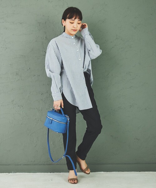 coen（コーエン）の「コットンブレンドバンドカラーシャツ#（シャツ/ブラウス・レディース・オフホワイト/ケリー/コバルトブルー/オレンジ/ブラウン/パープル/その他・M/L）」の13枚目の写真