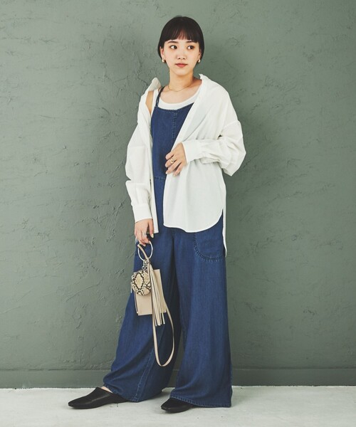 coen（コーエン）の「コットンブレンドバンドカラーシャツ#（シャツ/ブラウス・レディース・オフホワイト/ケリー/コバルトブルー/オレンジ/ブラウン/パープル/その他・M/L）」の22枚目の写真