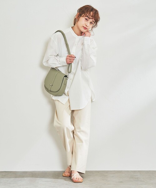 coen（コーエン）の「コットンブレンドバンドカラーシャツ#（シャツ/ブラウス・レディース・オフホワイト/ケリー/コバルトブルー/オレンジ/ブラウン/パープル/その他・L/M）」の20枚目の写真