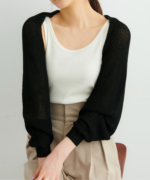 FREE'S MART（フリーズマート）の「◇短丈ニットボレロ（カーディガン/ボレロ・レディース・ホワイト/ブラック/ライトグリーン・FREE）」の13枚目の写真
