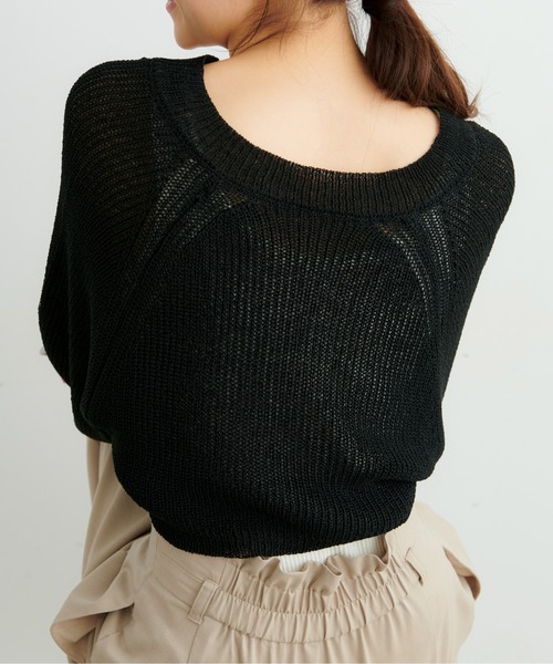 FREE'S MART（フリーズマート）の「◇短丈ニットボレロ（カーディガン/ボレロ・レディース・ホワイト/ブラック/ライトグリーン・FREE）」の4枚目の写真