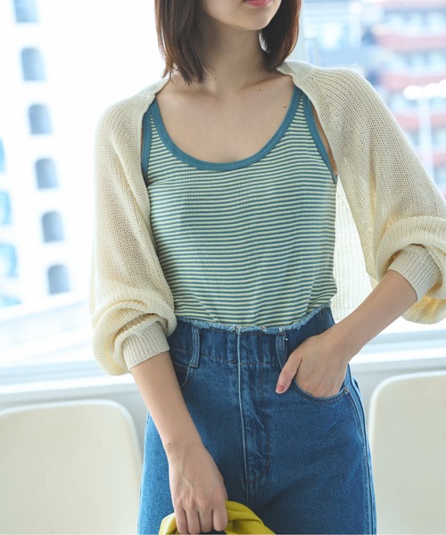 FREE'S MART（フリーズマート）の「◇短丈ニットボレロ（カーディガン/ボレロ・レディース・ホワイト/ブラック/ライトグリーン・FREE）」の15枚目の写真