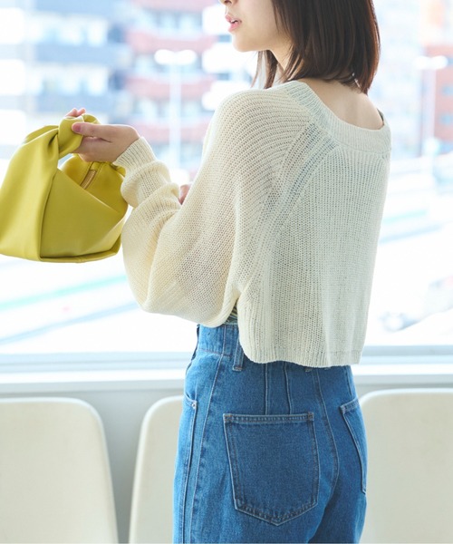 FREE'S MART（フリーズマート）の「◇短丈ニットボレロ（カーディガン/ボレロ・レディース・ホワイト/ブラック/ライトグリーン・FREE）」の17枚目の写真