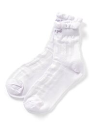 チェック柄シースルークルーソックス