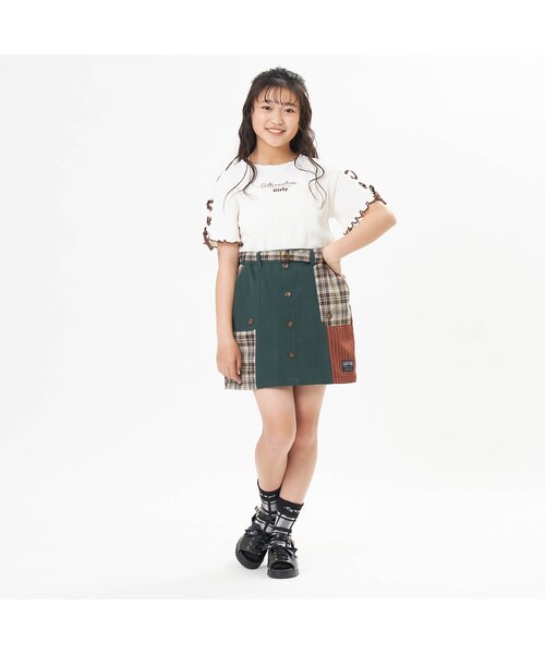 algy（アルジー）の「チェック柄シースルークルーソックス（ソックス/靴下・キッズ・ブラック/ベージュ/オフホワイト・24/21）」の6枚目の写真