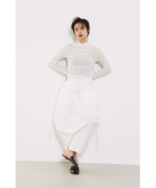 BLACK BY MOUSSY(ブラックバイマウジー)の「gather balloon skirt(ギャザーバルーンスカート)(スカート・レディース・ホワイト/ブラック・1/2)」の7枚目の写真
