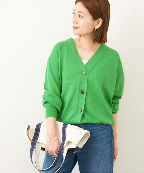 JOURNAL STANDARD(ジャーナルスタンダード)の「《追加2》アイスコットン CROP Vネックカーデ(カーディガン/ボレロ・レディース・ブラック/グリーン/タン・FREE)」の8枚目の写真