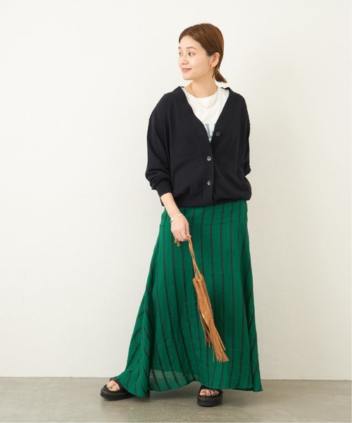 JOURNAL STANDARD(ジャーナルスタンダード)の「《追加2》アイスコットン CROP Vネックカーデ(カーディガン/ボレロ・レディース・ブラック/グリーン/タン・FREE)」の7枚目の写真