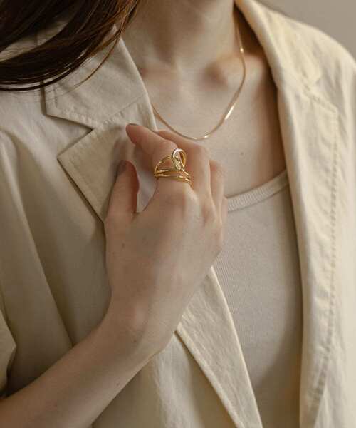 SMELLY（スメリー）の「メタルラインワイドリング（リング・レディース・ゴールド・-）」の2枚目の写真