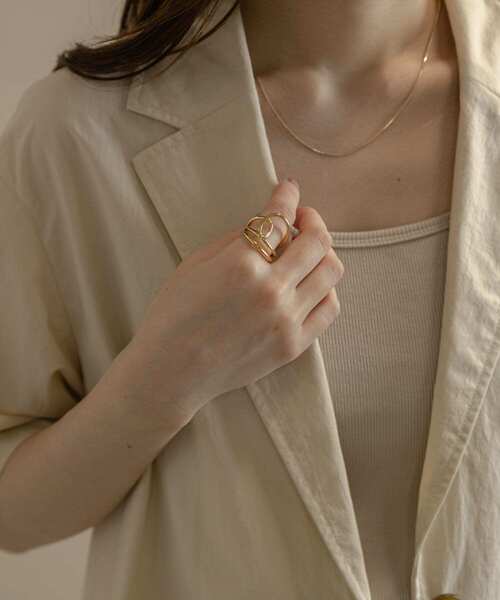 SMELLY（スメリー）の「メタルラインワイドリング（リング・レディース・ゴールド・-）」の3枚目の写真