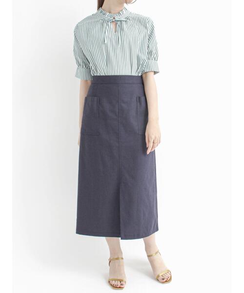 Te chichi(テチチ)の「麻混キャンバスタイトスカート(スカート・レディース・グレー/グリーン/ネイビー/カーキ・SMALL/MEDIUM)」の9枚目の写真