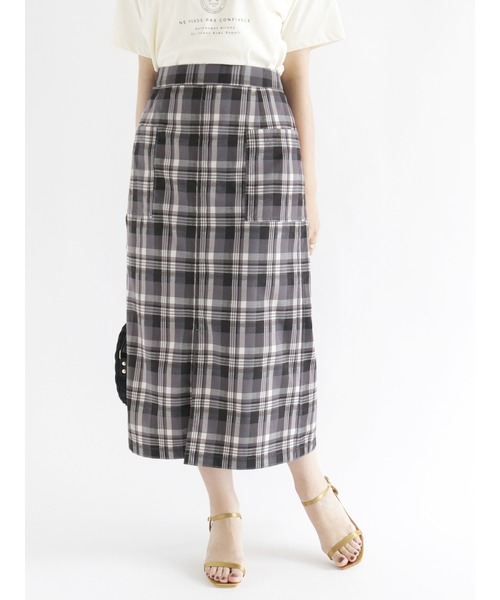 Te chichi(テチチ)の「麻混キャンバスタイトスカート(スカート・レディース・グレー/グリーン/ネイビー/カーキ・SMALL/MEDIUM)」の1枚目の写真