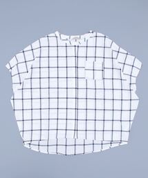 Samansa Mos2 | 【クールコットン】クルーネック袖タックブラウス(シャツ/ブラウス)