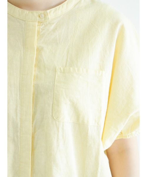 Samansa Mos2（サマンサ モスモス）の「【クールコットン】クルーネック袖タックブラウス（シャツ/ブラウス・レディース・オフホワイト/イエロー/ブルー/チャコール・ﾌﾘ-）」の14枚目の写真
