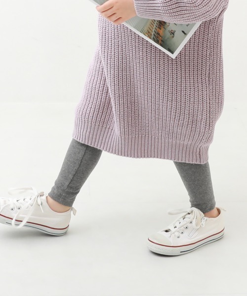 devirock（デビロック）の「無地厚手レギンス（レギンス/スパッツ・キッズ・ブラック/パープル系その他/ヘザーチャコール・80ｃｍ/90cm/110cm/100cm/120cm/130cm/140cm/150cm/160cm）」の3枚目の写真