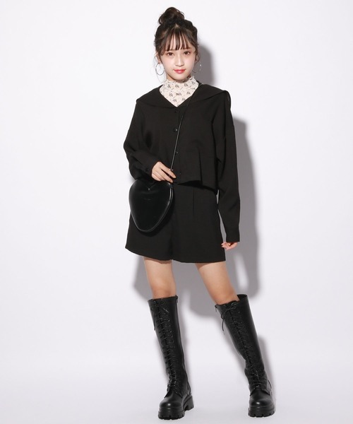 repipi armario（レピピ アルマリオ）の「セーラーシャツジャケットセットアップ（シャツ/ブラウス・キッズ・ブラック/ブラウン系/オレンジ系/グリーン系・SMALL/MEDIUM/LARGE）」の2枚目の写真