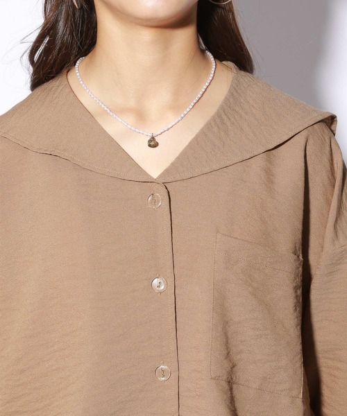 repipi armario（レピピ アルマリオ）の「セーラーシャツジャケットセットアップ（シャツ/ブラウス・キッズ・ブラック/ブラウン系/オレンジ系/グリーン系・SMALL/MEDIUM/LARGE）」の22枚目の写真