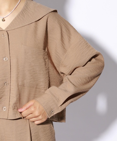 repipi armario（レピピ アルマリオ）の「セーラーシャツジャケットセットアップ（シャツ/ブラウス・キッズ・ブラック/ブラウン系/オレンジ系/グリーン系・SMALL/MEDIUM/LARGE）」の21枚目の写真