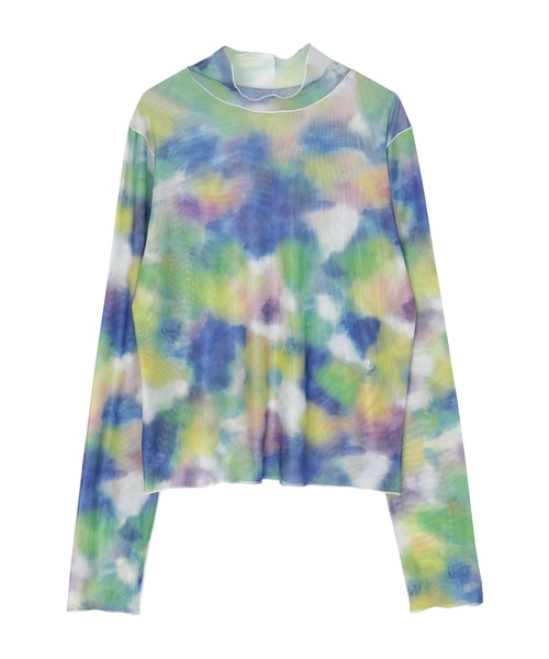 miette(ミエット)の「配色メロープリントチュールシアートップス(Tシャツ/カットソー・レディース・ブラック系その他/ブラウン系その他/マルチ/グリーン/ネイビー/ブルー/オレンジ/ピンク/ライトベージュ/その他/ホワイト系その他/その他1/ライトグリーン/ブルー系その他/ホワイト/オフホワイト/ブラック・FREE)」の16枚目の写真