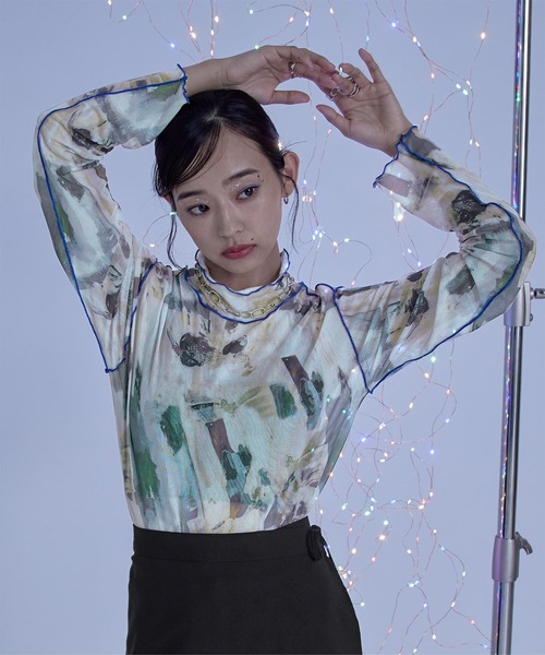 3点　552278：花束箔プリント 配色メローシアーロンT 3点 552278：花束箔プリント 配色メローシアーロンT 552278