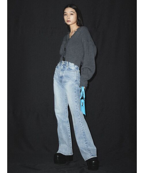 EMODA(エモダ)の「クラッシュリブショートカーディガン(カーディガン/ボレロ・レディース・ブラック/グレー/レッド/ブルー・FREE)」の10枚目の写真