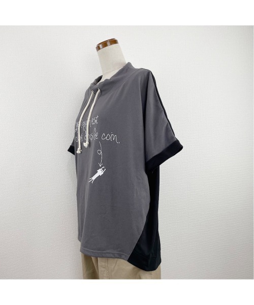 Rydia（リディア）の「配色ルーズネックプルオーバー（Tシャツ/カットソー・レディース・グリーン/アイボリー/マスタード/スミクロ・M）」の8枚目の写真