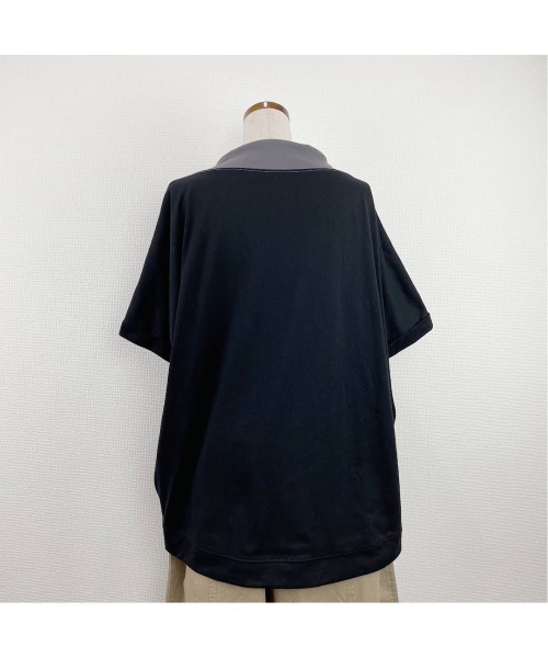 Rydia（リディア）の「配色ルーズネックプルオーバー（Tシャツ/カットソー・レディース・グリーン/アイボリー/マスタード/スミクロ・M）」の9枚目の写真