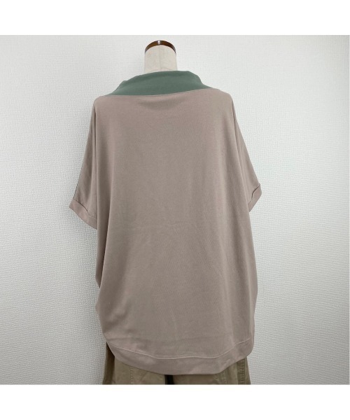 Rydia（リディア）の「配色ルーズネックプルオーバー（Tシャツ/カットソー・レディース・グリーン/アイボリー/マスタード/スミクロ・M）」の12枚目の写真