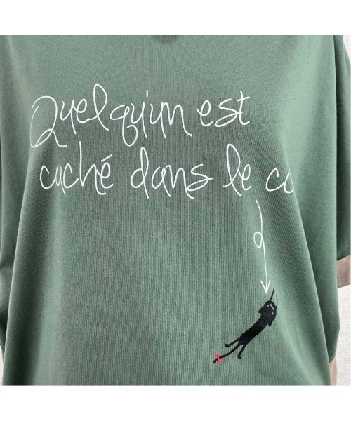 Rydia（リディア）の「配色ルーズネックプルオーバー（Tシャツ/カットソー・レディース・グリーン/アイボリー/マスタード/スミクロ・M）」の13枚目の写真